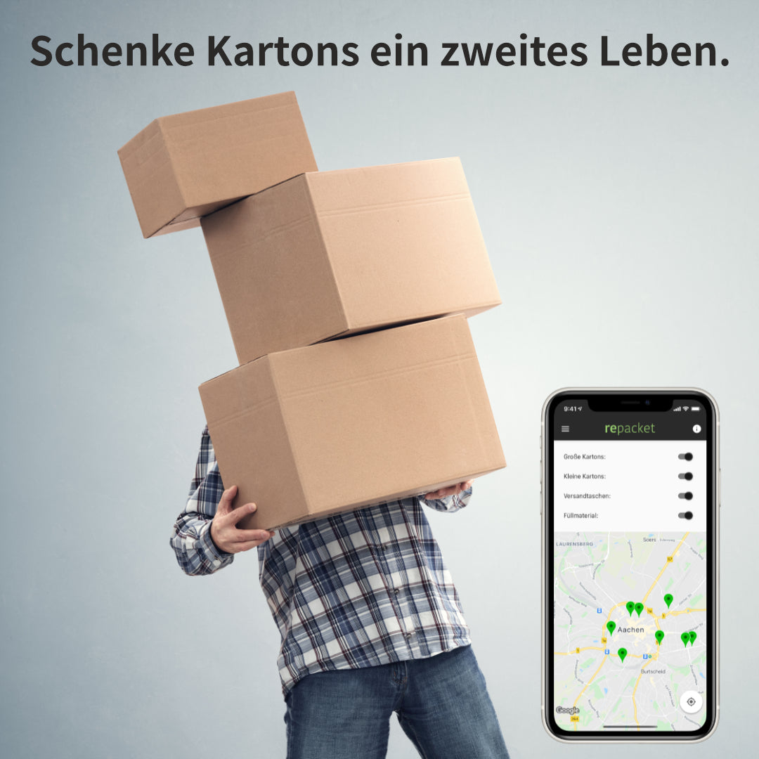 Schenke Kartons ein zweites Leben. 